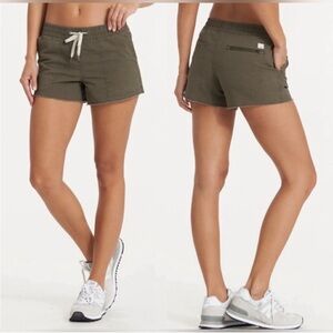 Vuori Ripstop Shorts Women's, Olive Green,  3" inseam, Drawstring, Frayed Hem